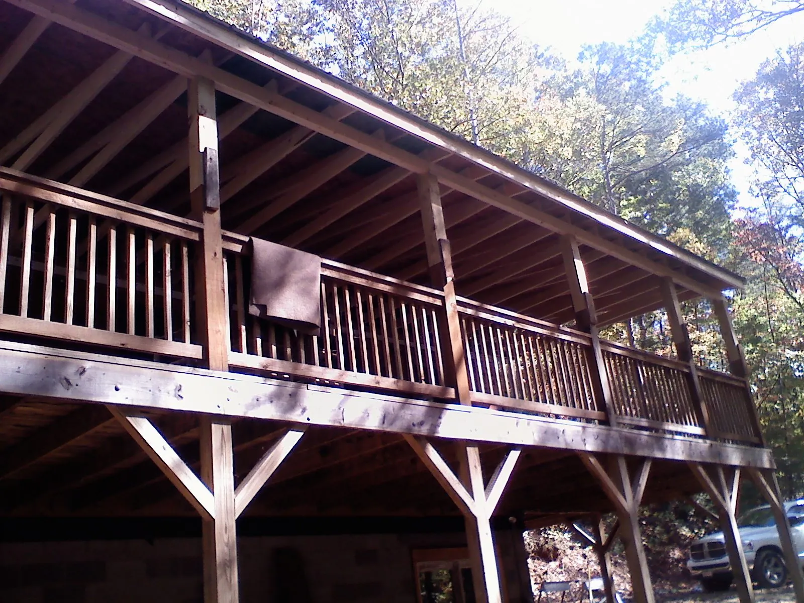 Timber framing under a new elevated porch and deck — Roof Leak Repair in Indian Springs by Roofing Brothers